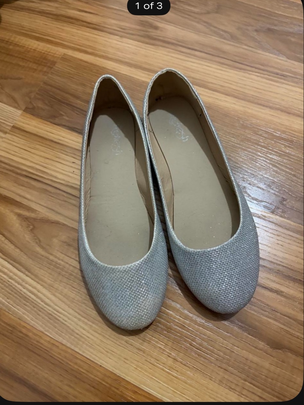Silver sparkly flats